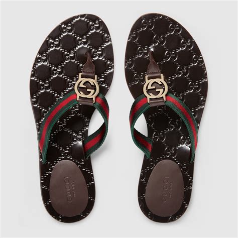 gucci slides thongs|Gucci thong slides women.